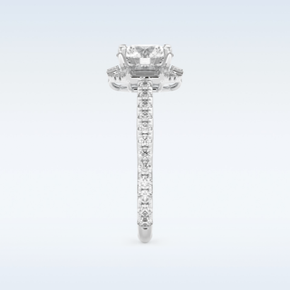 1.52 CT Cluster Engagement Ring Featuring Round Moissanite