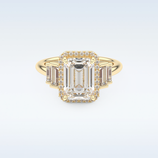 2.71 CT Multi-Stone Engagement Ring Featuring Emerald Moissanite 7