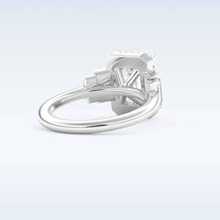 2.71 CT Multi-Stone Engagement Ring Featuring Emerald Moissanite 3