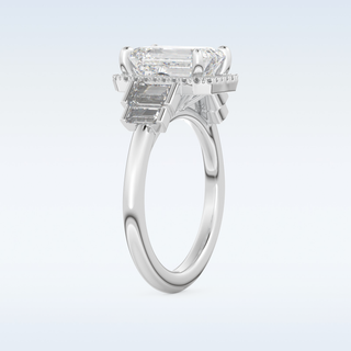 2.71 CT Multi-Stone Engagement Ring Featuring Emerald Moissanite 4