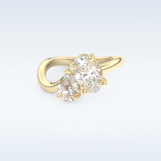 2.61 CT Two Stone Engagement Ring Featuring Oval Moissanite