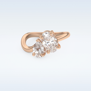 2.61 CT Two Stone Engagement Ring Featuring Oval Moissanite