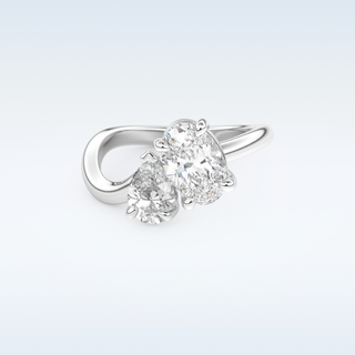 2.61 CT Two Stone Engagement Ring Featuring Oval Moissanite