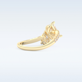 1.5 CT Two Stones and Open Shank Engagement Ring Featuring Radiant Moissanite