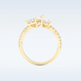 1.5 CT Two Stones and Open Shank Engagement Ring Featuring Radiant Moissanite