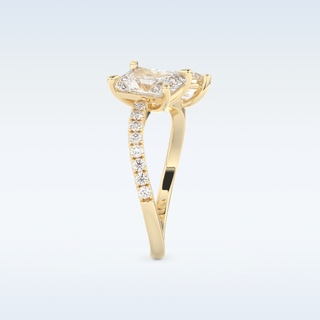 1.5 CT Two Stones and Open Shank Engagement Ring Featuring Radiant Moissanite