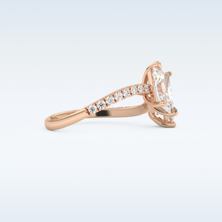 1.5 CT Two Stones and Open Shank Engagement Ring Featuring Radiant Moissanite