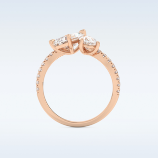 1.5 CT Two Stones and Open Shank Engagement Ring Featuring Radiant Moissanite