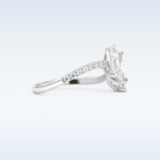 1.5 CT Two Stones and Open Shank Engagement Ring Featuring Radiant Moissanite