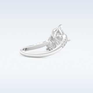 1.5 CT Two Stones and Open Shank Engagement Ring Featuring Radiant Moissanite