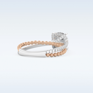 1.52 CT Pave and Split Shank Engagement Ring Featuring Round Moissanite
