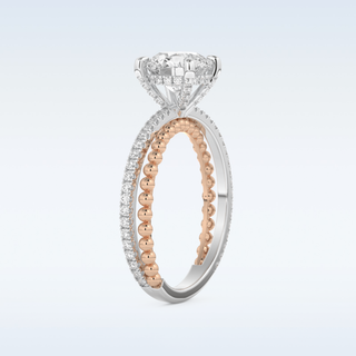 1.52 CT Pave and Split Shank Engagement Ring Featuring Round Moissanite