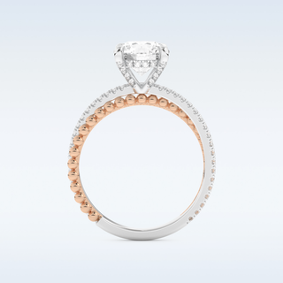 1.52 CT Pave and Split Shank Engagement Ring Featuring Round Moissanite