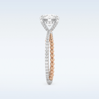 1.52 CT Pave and Split Shank Engagement Ring Featuring Round Moissanite