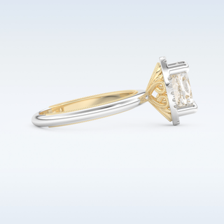 1.5 CT Halo Engagement Ring Featuring Oval Moissanite