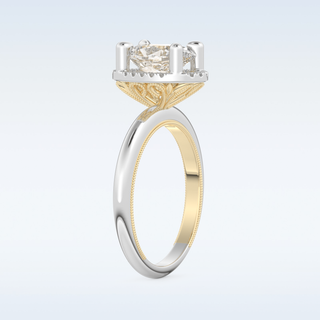 1.5 CT Halo Engagement Ring Featuring Oval Moissanite