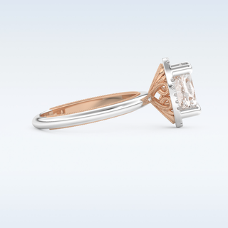 1.5 CT Halo Engagement Ring Featuring Oval Moissanite