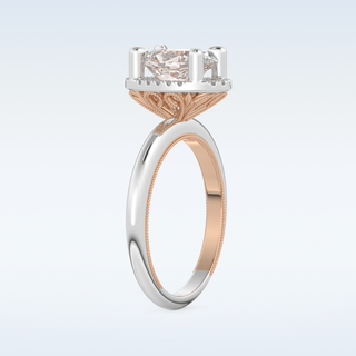 1.5 CT Halo Engagement Ring Featuring Oval Moissanite