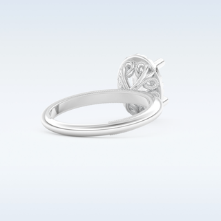 1.5 CT Halo Engagement Ring Featuring Oval Moissanite