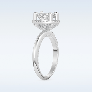 1.5 CT Halo Engagement Ring Featuring Oval Moissanite