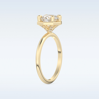 1.5 CT Pave Engagement Ring Featuring Round Moissanite