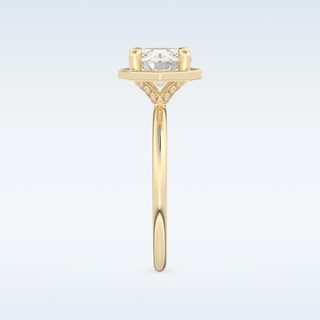 1.5 CT Pave Engagement Ring Featuring Round Moissanite
