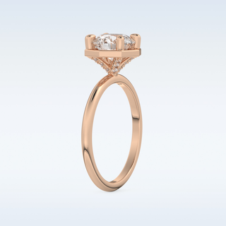 1.5 CT Pave Engagement Ring Featuring Round Moissanite