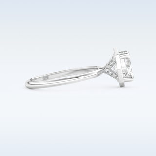 1.5 CT Pave Engagement Ring Featuring Round Moissanite