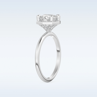 1.5 CT Pave Engagement Ring Featuring Round Moissanite