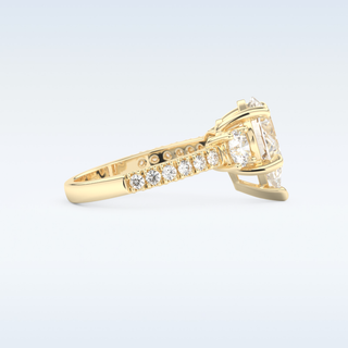 2 CT Cluster Engagement Ring Featuring Pear Moissanite