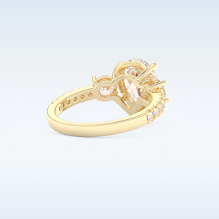 2 CT Cluster Engagement Ring Featuring Pear Moissanite