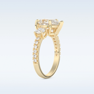 2 CT Cluster Engagement Ring Featuring Pear Moissanite