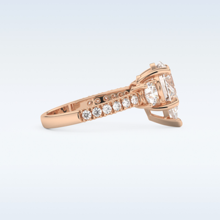 2 CT Cluster Engagement Ring Featuring Pear Moissanite