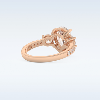 2 CT Cluster Engagement Ring Featuring Pear Moissanite
