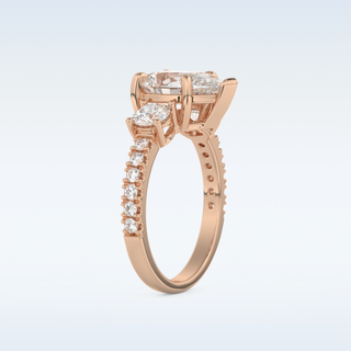 2 CT Cluster Engagement Ring Featuring Pear Moissanite