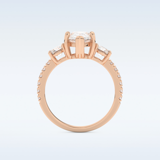 2 CT Cluster Engagement Ring Featuring Pear Moissanite