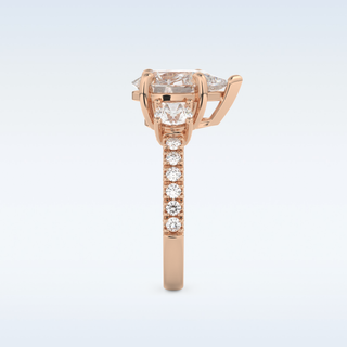 2 CT Cluster Engagement Ring Featuring Pear Moissanite