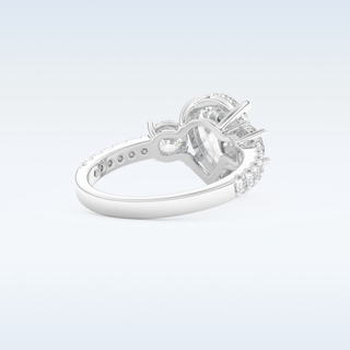 2 CT Cluster Engagement Ring Featuring Pear Moissanite