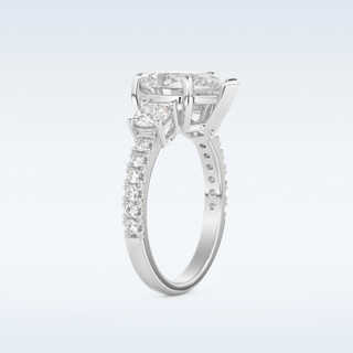 2 CT Cluster Engagement Ring Featuring Pear Moissanite