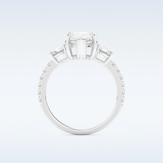2 CT Cluster Engagement Ring Featuring Pear Moissanite