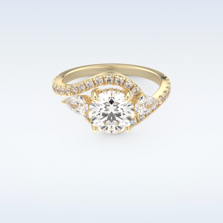 1.5 CT Cluster Engagement Ring Featuring Round Moissanite