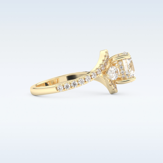 1.5 CT Cluster Engagement Ring Featuring Round Moissanite