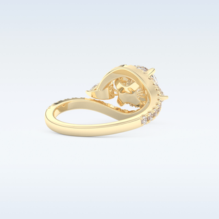 1.5 CT Cluster Engagement Ring Featuring Round Moissanite
