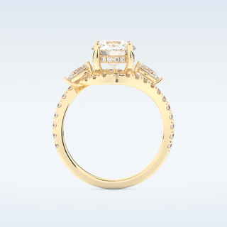 1.5 CT Cluster Engagement Ring Featuring Round Moissanite
