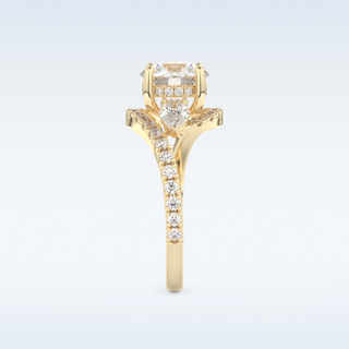 1.5 CT Cluster Engagement Ring Featuring Round Moissanite