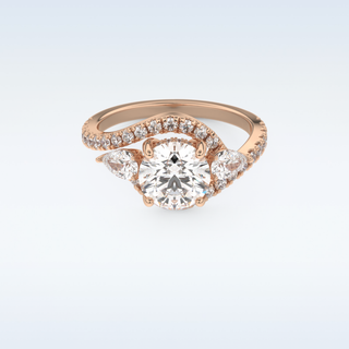 1.5 CT Cluster Engagement Ring Featuring Round Moissanite