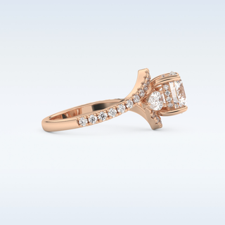 1.5 CT Cluster Engagement Ring Featuring Round Moissanite