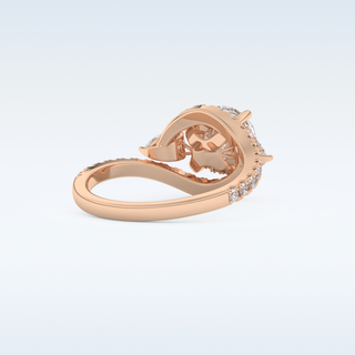 1.5 CT Cluster Engagement Ring Featuring Round Moissanite