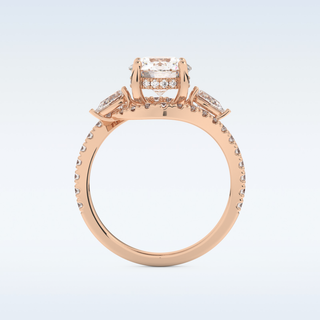 1.5 CT Cluster Engagement Ring Featuring Round Moissanite