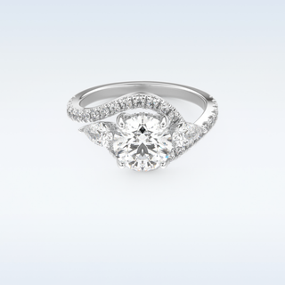 1.5 CT Cluster Engagement Ring Featuring Round Moissanite